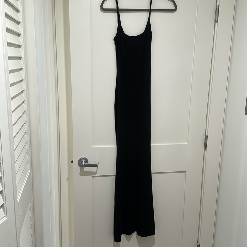Skims bodycon maxi dress black
